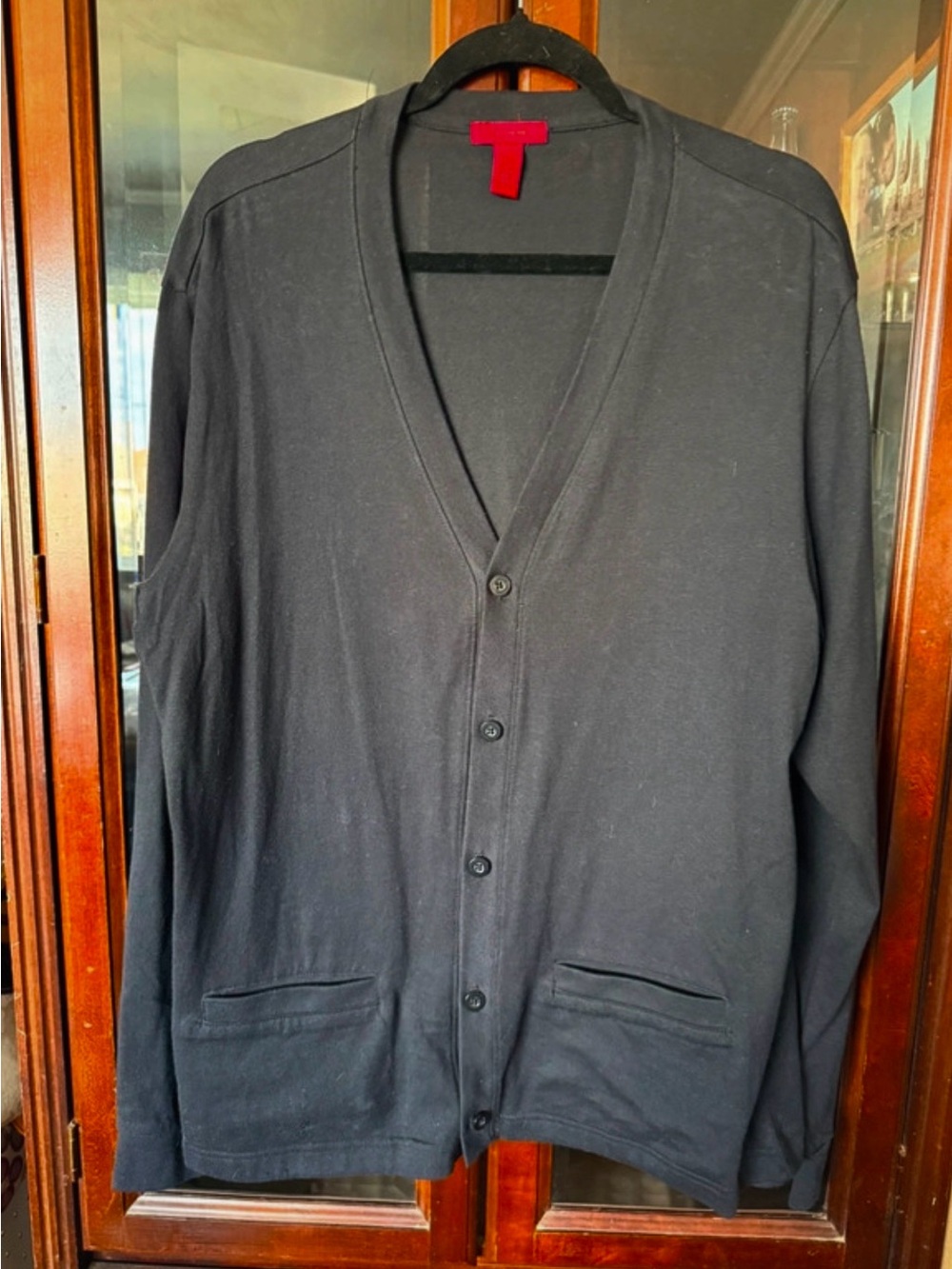 Alfani Men's Black Button-Front V-Neck Cardigan